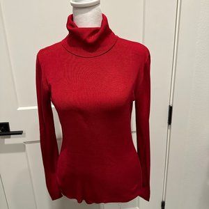 Ann Taylor XS Vintage 100% Silk Red Turtleneck